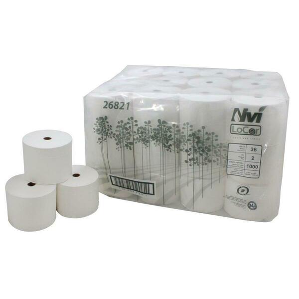 Solaris Paper Pe White 2Ply 1000 Sheet Locor Embossed Bathroom Tissue6, 36Pk 26821  (PE)